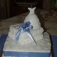 Bridal Shower I did this for a friends bridal shower. choc. cake with choc.cream cheese filling and banana cake with rasberry/cream cheese filling....