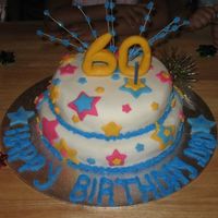 Dad's 60Th Birthday Party Vanilla cake covered in fondant