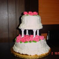 My Wedding Cake From Course 3 This is my final cake from course 3.....I used fondant......I almost dropped the top of the cake several times...I think this was a...