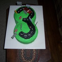 Hot Wheels Cake Kyson 3yr Bday, first checkerboard cake