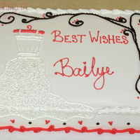 Wedding Dress 'Watermelon' & Brown Bridal Shower Cake