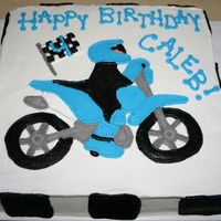 Dirt Bike All buttercream dirt bike cake 12" square. Inspired by Copacabanya's dirt bike cake