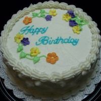Generic Birthday BC Birthday cake with flowers, Wilton press lettering