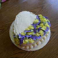 Mothers Day Cake Yellow with BC icing. I made this for my mom today.