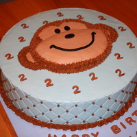 Monkey Face This was a cake done for a 2-year-old birthday party. Decorated with mostly buttercream. The light brown part of the face, the nose, eyes,...