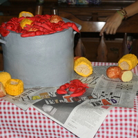 Crawfish Boil Cake My sisters and I did this cake last minute for a surprise 70th birthday party for my Dad. He grew up in Louisiana and is Cajun. The cake is...