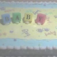 Foot And Handprints This cake match the shower decorations PERFECTLY! I was proud of my color mixing. This was my first baby shower cake.