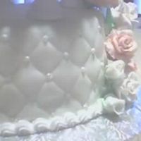Close Up Of Course 3 Final Cake Here's a close up showing the diamond impressions, pearls and roses that I made.