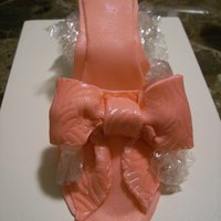 Heel: Front View Heel created using template (this is the shoe right after it was completed I will post more once it is dry and I have rhinestoned it! )