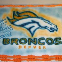 Broncos All buttercream. Airbrushed broncos.
