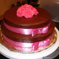 Kaylee's Birthday Cake Yellow 8 inch cake on top of a yellow 10 inch cake topped with store bought chocolate frosting as requested by my sister.