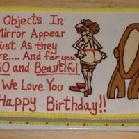 50Th Birthday i made the women and mirror out of chocolate.