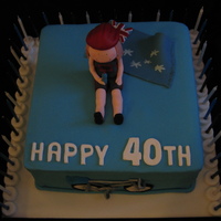 40Th Birthday Cyclist Cake 40th birthday cake made for a girl who is an avid cyclist and was having a "true blue" Australian party theme - mud cake, ganache...