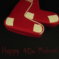 Boston Red Sox Baseball 40Th Birthday Cake Boston red sox cake made for a 40th birthday celebration. Chocolate cake, carved, ganached, covered in fondant.