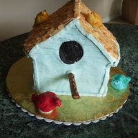 Birdhouse Birdhouse cake done in buttercream, almond shingles, birds in candy clay. Would do siding differently next time, but was in a rush for...