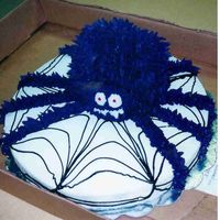 3D Spider Spider made outof 3D pumpkin pan. Face out of muffin top. Sitting on a 16" round. Really fun to make. I made it for my sons school...