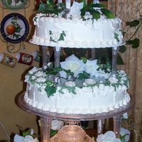 Waterfountain Cake This cake is similar to one I put on here a year or so ago- the bride wanted white and green only...A lot of work! she didn't want a...
