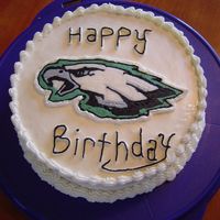 Philadelphia Eagles My 3rd try with a BCT. The writing is scary! A practice cake anyway.