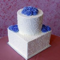 Dotted Swirls & Roses This was 1 of several Dummy Cakes I did for my display window for after Christmas. I really liked the way this one came out. I drew...