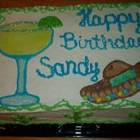 Margaritaville Cake I was asked to do a Margaritaville themed cake, she was having her party at a Mexican restaurant and she wanted a sombrero and a margarita...