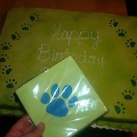 Paw Print Cake The customer wanted a cake to go along with the theme of these napkins, so I made this cake. 1/2 sheet.
