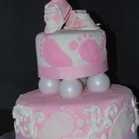 Kristin's Babyshower I found the pattern for the shoes on Cake Central, and used the bottom of the pattern to make the footprints. This was a fun project!