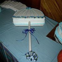 Karrie Baby Shower White cake with raspberry cream filling. Looked better before the bumpy ride there also my little nephew put his fingers in it so I tried...