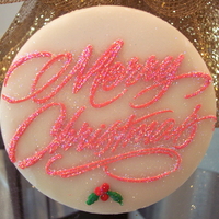 Merry Christmas Stenciled Cookie NFSC with Tobia's glaze and Royal Stenciled Merry Christmas