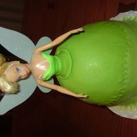 Tinkerbell Made freind a freinds daughter. The skirt was harder to make then I thought. I added glitter but it's hard to see.