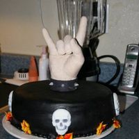 Horns Up! Hand made of chocolate. MAde for a friends 40th
