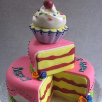 21St Birthday 'cartoon' Cake Another variation on my 'cake that looks like a cake' theme