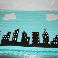 Ny Skyline NYC Skyline made with help from a template located through the forums. Birthday cake for friend in real estate in NY.