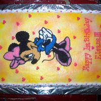 Niece's 1St Birthday This was a very special cake for me to do. It was for my niece's first birthday. Half Sheet Yellow cake with Lemon flavored...