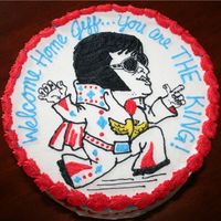 Elvis Military Welcome Home Cake THIS WAS DONE FOR A MARINE RETURNING HOME FROM IRAQ. HIS WIFE WANTED TO DO SOMETHING A LITTLE DIFFERENT, AND SO WE DID AN ELVIS CAKE FOR...