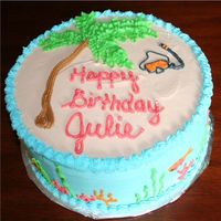 Hawaii Beach Birthday Cake I DID THIS FOR MY SISTER IN LAW WHEN THEY WERE OUT HERE VISITING OVER HER BIRTHDAY. SHE WENT SNORKELING EVERY CHANCE SHE GOT SO I THREW ON...
