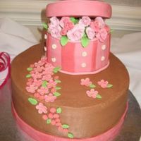 80Th Birthday Hatbox First attempt at Hatbox Cake for an 80th Birthday. The recipient wanted a chocolate cake and frosting, so I only used fondant on the hat...