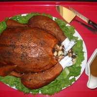 Turkey Cake made with the 11 in oval and the football pan...