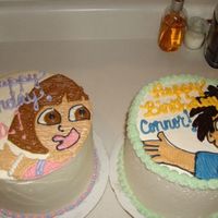 Dora And Diego 8" round cakes with secret recipe frosting