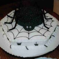 Spider Cake the spiders legs were made with pipe cleaners, used the ball pan for the spider