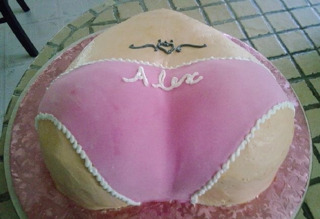Pink Panty Booty Cake all buttercream with fondant panties, for a friends 26th birthday