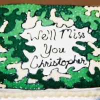 Camo This was also last minute, although I had more than 6 hours to complete it! A friend had a going away party for her son who was going into...