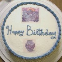 Asian Birthday Cake I made this using the transfer sheet that go through the computer. I was an image that I had stamped and colored. My only question is how...