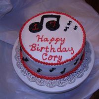 Musical Birthday Cake Very simple design for a musical teenager's birthday cake.