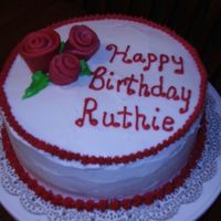 Fondant Rose Birthday Cake This was my first attempt at fondant ribbon roses and a very last minute cake order. I had an hour to ice and decorate it. Everything is bc...