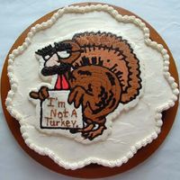 I'm Not A Turkey Cupcake cake I made for my families Thanksgiving dinner. Was my first cupcake cake. (Families are the best to practice on!)