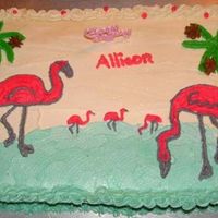 Flamingo Cake My little girl just loves Flamingos. I made this for her 5th birthday. Used clipart for my pattern. According to my daughter it is 2 mommy...