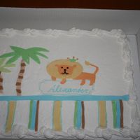 King Of The Jungle this was a store bought cake covered in buttercream. I made the decorations in fondant.