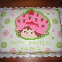 Strawberry Short Cake color flow image /fondant covered cake ... I made this with my friend who still has not joined cc