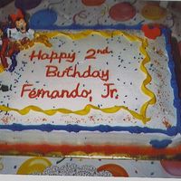 Mickey Mouse Cake This cake was choc. cake with banana & custard filling.