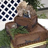 Motorcycle Grooms Cake I made this for a groom who was into motorcycles. He wanted the bike on top of the cake, but it needed something so I came up with some...